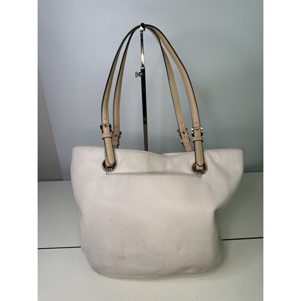 Michael Kors White Pebbled Leather Tote Hand Bag